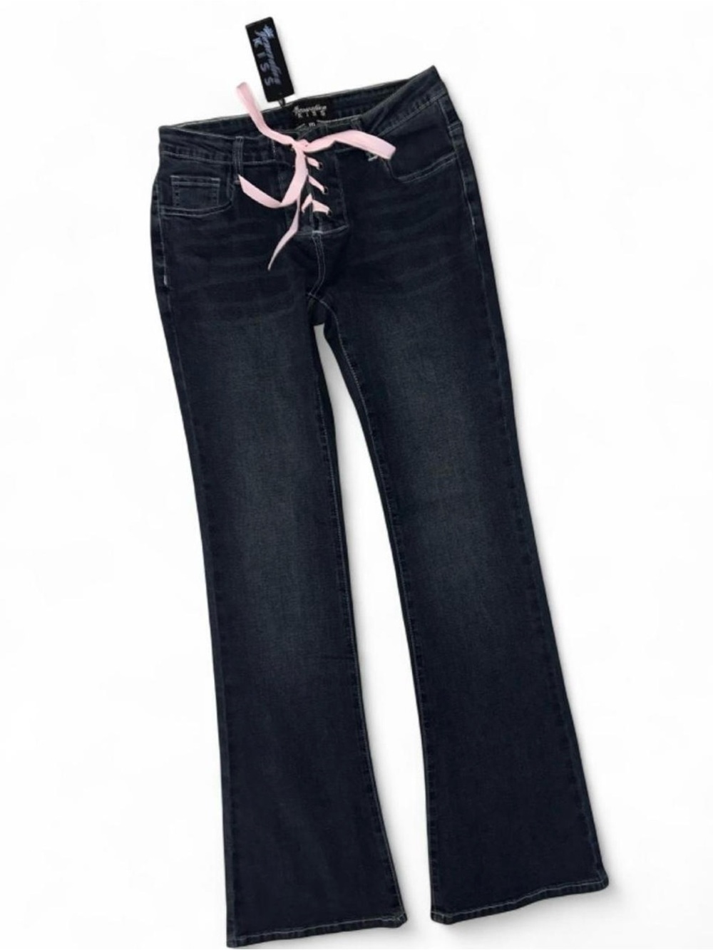 Lace up flare jeans